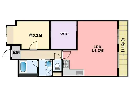 ユーレジデンス武庫川(1LDK/2階)の間取り写真