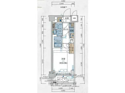 エステムコート立川ノースプレミア(1K/1階)の間取り写真