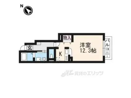 エバーグリーンB(1K/1階)の間取り写真