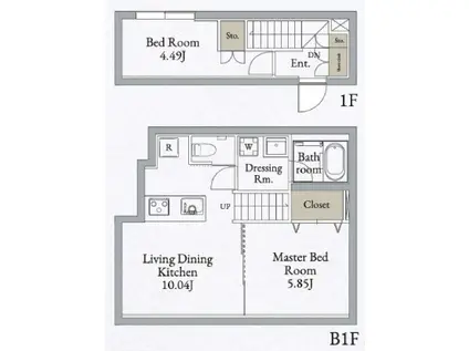 LIVEFLAT高田馬場(2LDK/1階)の間取り写真