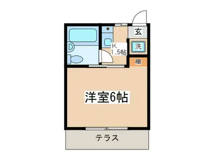 ラプエルタ(1K/1階)の間取り写真