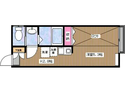 ピアット ブオナ(ワンルーム/2階)の間取り写真