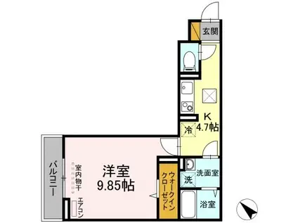ルミナーレ(1K/1階)の間取り写真