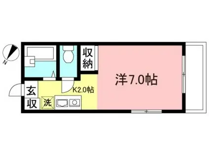 ラフィーネ上祖師谷(1K/1階)の間取り写真