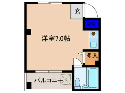 コーポ井上(ワンルーム/3階)の間取り写真