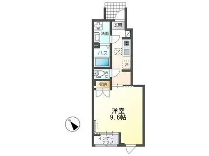 日立市金沢町アパート(1K/1階)の間取り写真