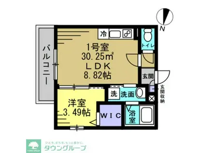 H1蘇我(1LDK/1階)の間取り写真