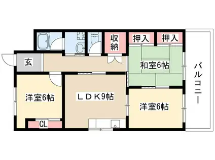 プラーンソレイユ池見(3DK/1階)の間取り写真