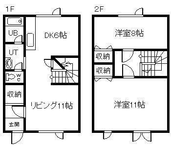 B・バーデン(2LDK/1階)の間取り写真