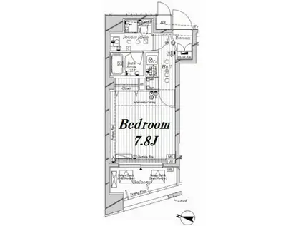メインステージ中目黒(1K/7階)の間取り写真