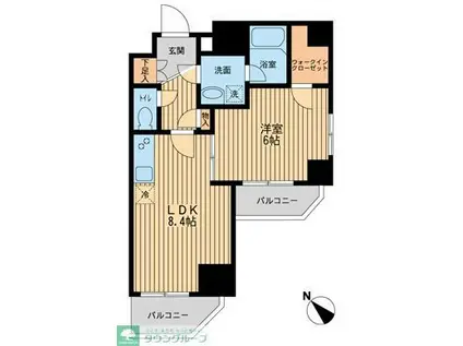 レジディア蒲田III(1LDK/4階)の間取り写真