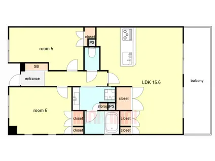ネバーランド西宮(2LDK/2階)の間取り写真