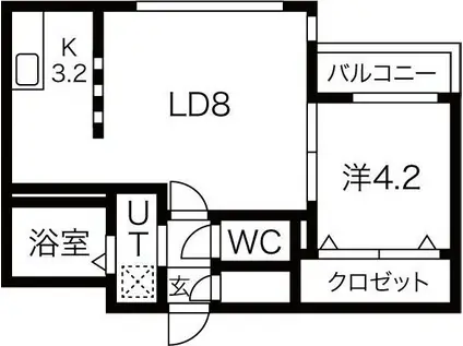 BLANC BONHEUR N14(1LDK/3階)の間取り写真
