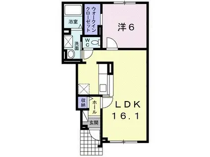 ブルーシャトー(1LDK/1階)の間取り写真