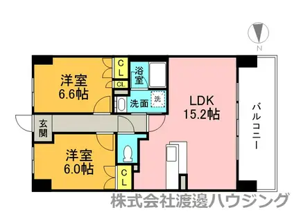 トレーゼ旭(2LDK/8階)の間取り写真