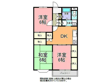 リッツガーデン I(3DK/4階)の間取り写真