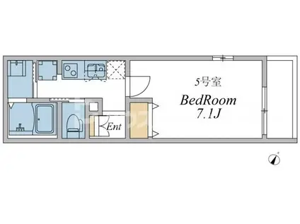 ウインドテラス本千葉(1K/2階)の間取り写真
