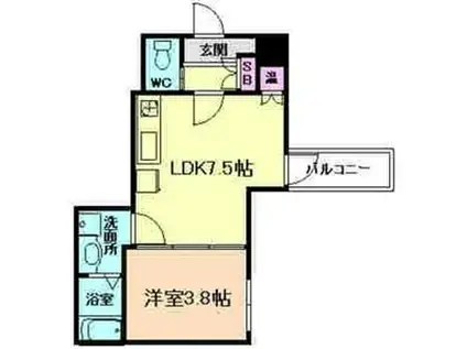 パシフィック千林(1DK/3階)の間取り写真