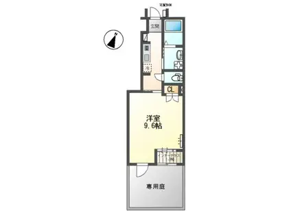 べセルカ ビュー(1K/1階)の間取り写真