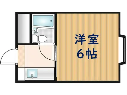 サンシャイン弥刀(1K/2階)の間取り写真