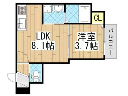 MUSE ZIO III(1LDK/1階)の間取り写真
