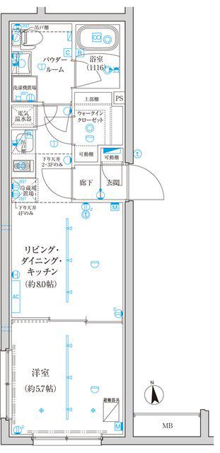 CREATIF西池袋(1LDK/2階)の間取り写真
