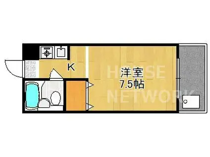 リンデンバウム(1K/2階)の間取り写真