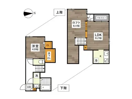ADC熊本駅南グランソレイユ(1LDK/1階)の間取り写真