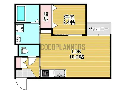 ヴェール出水(1LDK/1階)の間取り写真