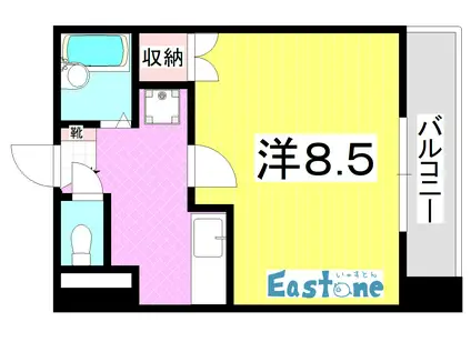 KL荒田(1K/4階)の間取り写真