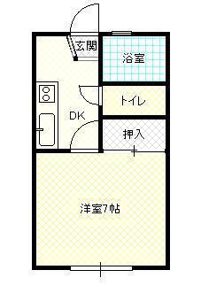フラット英翠(1K/2階)の間取り写真
