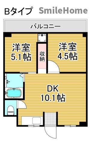 リアライズ玉出(2DK/11階)の間取り写真