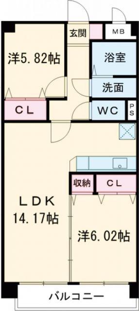 メディアパーク(2LDK/4階)の間取り写真