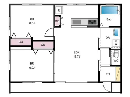 TORRE(2LDK/1階)の間取り写真