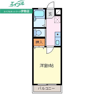 メゾンユートピア(1K/2階)の間取り写真