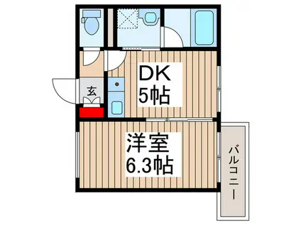 クロレ南流山II(1DK/3階)の間取り写真