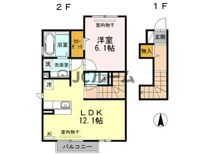 妙高はねうまライン 高田駅(新潟) 徒歩27分 2階建 築12年(1LDK/2階)の間取り写真