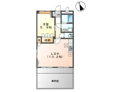 ファインパレス II(1LDK/1階)の間取り写真