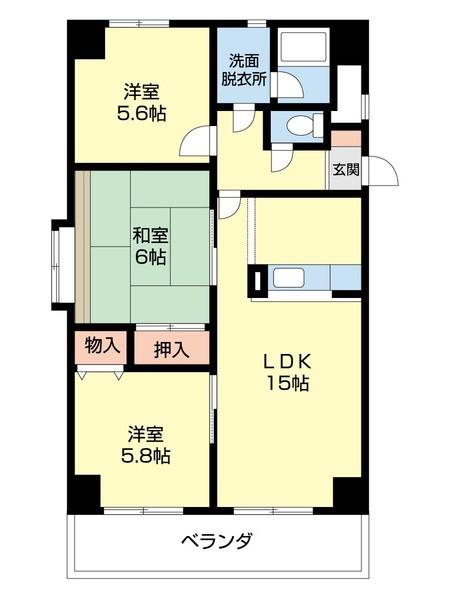 和泉ガーデンパレス(3LDK/1階)の間取り写真