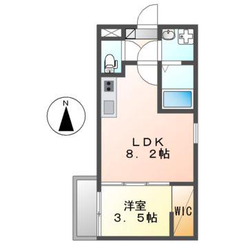 COCONE NAGOYA ノース(1LDK/2階)の間取り写真