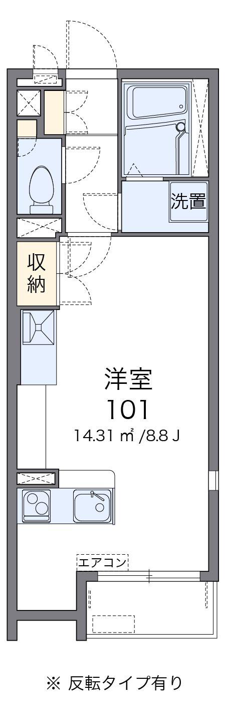 ミランダHK(ワンルーム/2階)の間取り写真