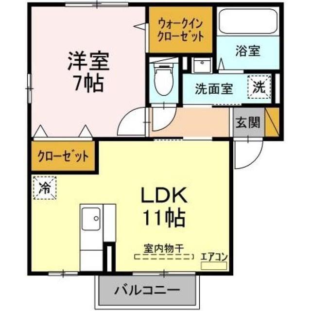 グランモア東台(1LDK/2階)の間取り写真