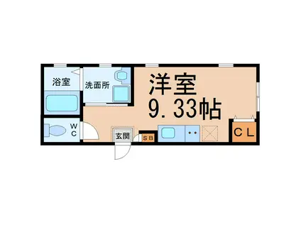 ナビオ15(ワンルーム/1階)の間取り写真