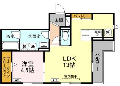 AVGI新瑞橋(1LDK/2階)の間取り写真