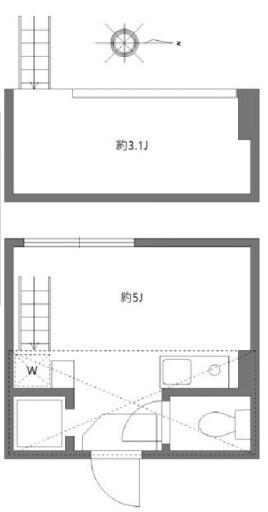 マルズモリシタ(ワンルーム/2階)の間取り写真