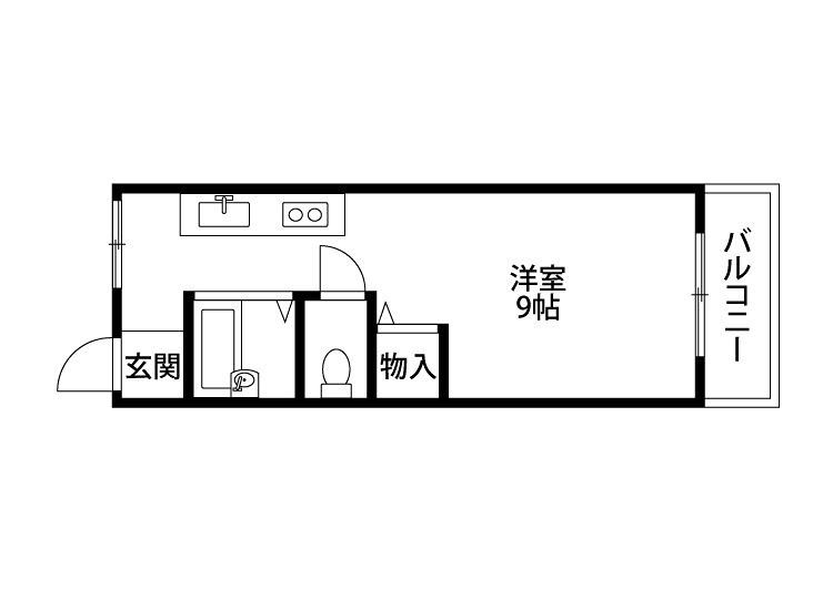 シャンテー三矢I(ワンルーム/3階)の間取り写真