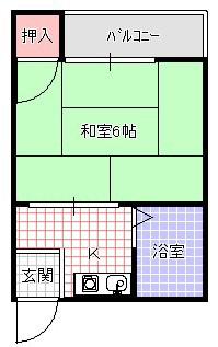 トレンディ黒原(1K/3階)の間取り写真