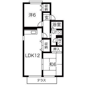 セジュールスベニール(2LDK/2階)の間取り写真