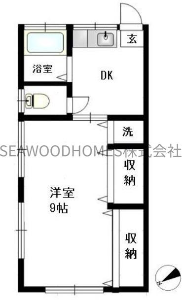 グリーンピア釜利谷(1DK/2階)の間取り写真