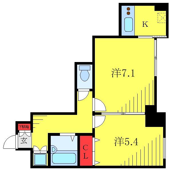 VIDA033(1LDK/1階)の間取り写真